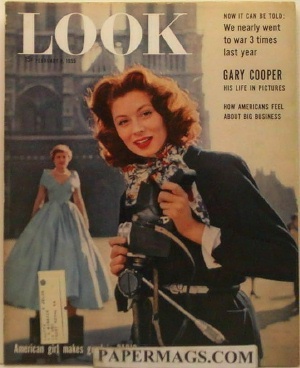 LOOK19550208.jpg 02-08-195 5 Suzy Parker in Paris - Image 1
