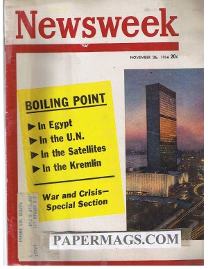 11/26/1956 Boiling Point In Egypt, UN, Satellites, Kremlin