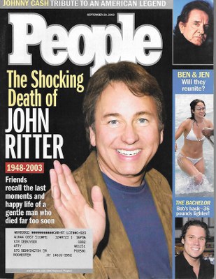 09/29/2003 09/29/200 3 Cover– John Ritter
