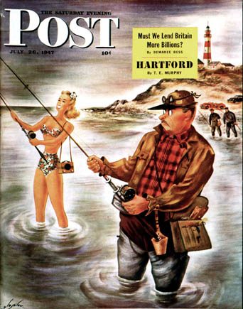 SEP470726.jpg 7/26/194 7 Alajalov, Constantin --- Bikini Surf Fisher - Image 1
