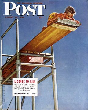 SEP470816.jpg 8/16/194 7 Rockwell, Norman --- "Boy on High Dive" - Image 1