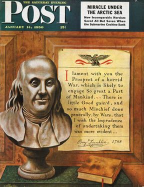 SEP500114.jpg 1/14/195 0 Atherton, John --- Benjamin Franklin - bust and quote - Image 1