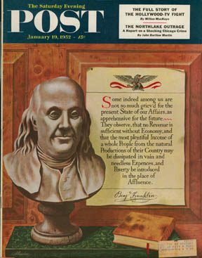 SEP520119.jpg 1/19/195 2 Atherton, John --- Benjamin Franklin - bust and quote - Image 1