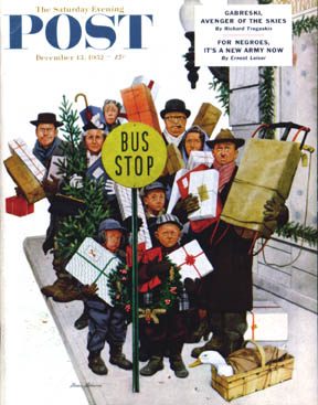 12/13/1952 2 Dohanos, Stevan — Bus Stop at Christmas