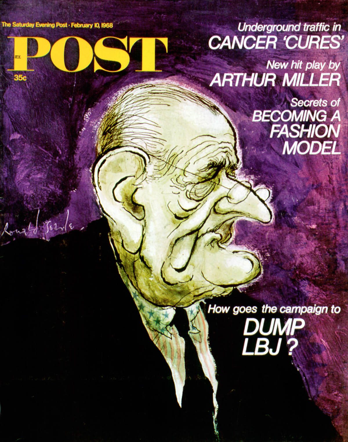 SEP680210.jpg 2/10/196 8 Searle, Ronald --- Caricature of LBJ - Image 1