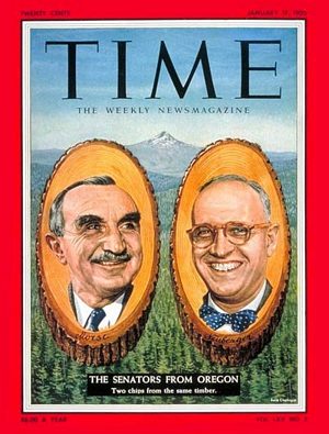 TIME550117.jpg 1/17/1955 Sen. Wayne Morse And Sen. Neuberger - Image 1
