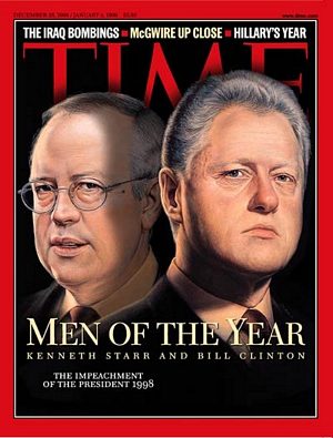 12/28/1998 Men of the Year Kenneth Starr and Bill Clinton